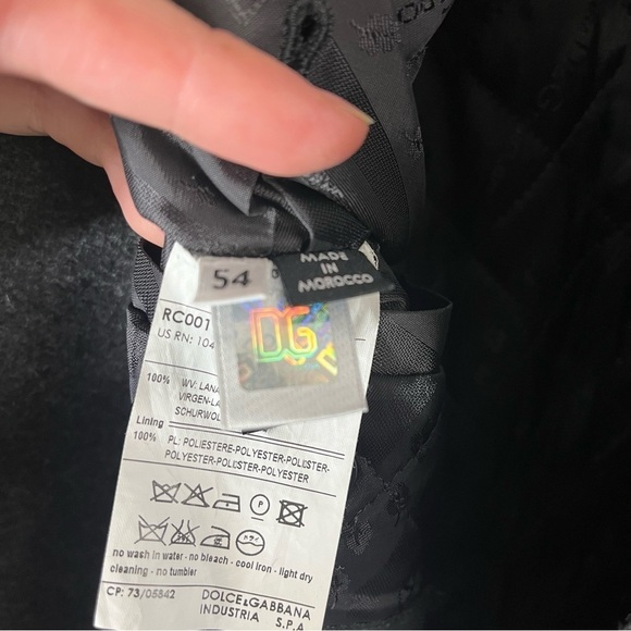 D&G x DOLCE & GABBANA Y2K Double Breasted Long Wool Coat Jacket Peacoat - Picture 13 of 15